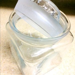 Clear glass rectangular food jar